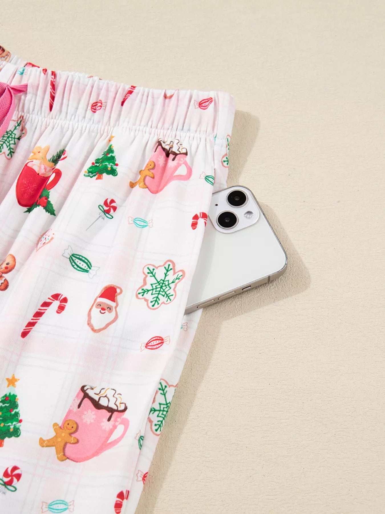 Holiday Print Short Sleeve Shirt and Pants Pajama Set -