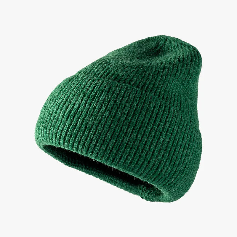 Thermal Solid Knit Hat - Dark Green One Size