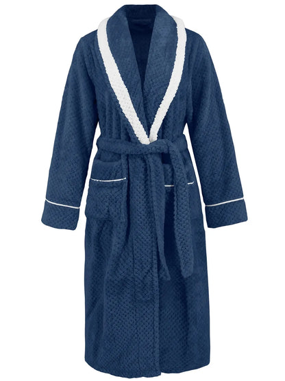 Contrast Trim Tie Waist Lounge Nightgown -