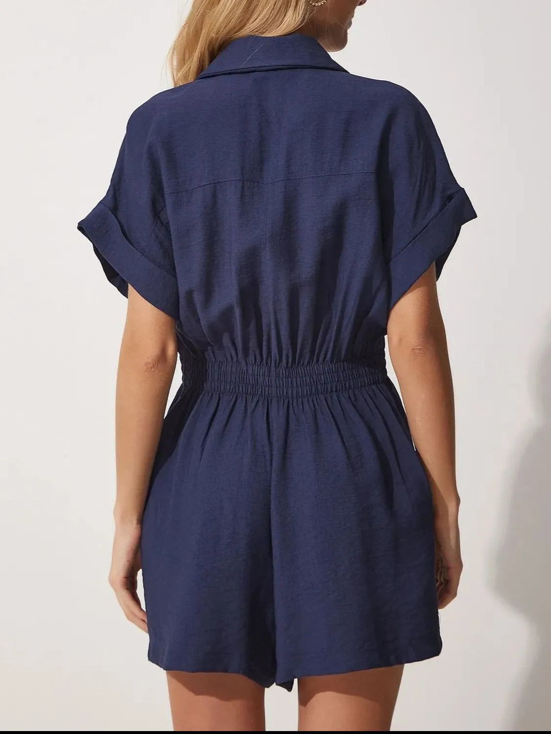 Johnny Collar Short Sleeve Romper -
