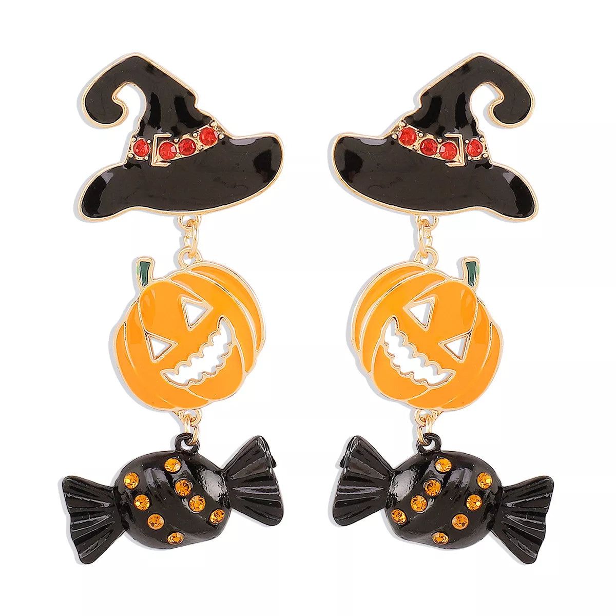 18K Gold-Plated Alloy Pumpkin Earrings -