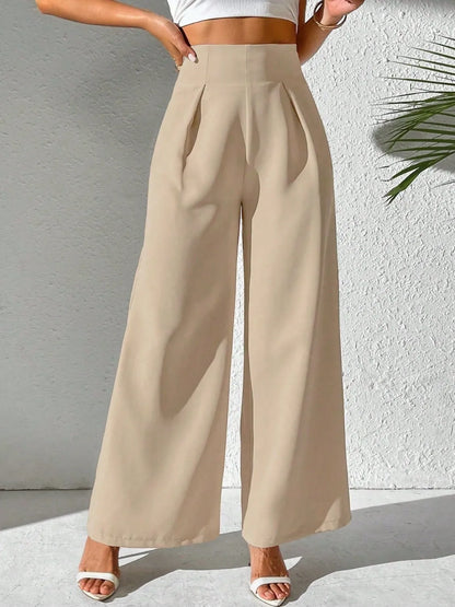 Wide Leg High Waist Pants -
