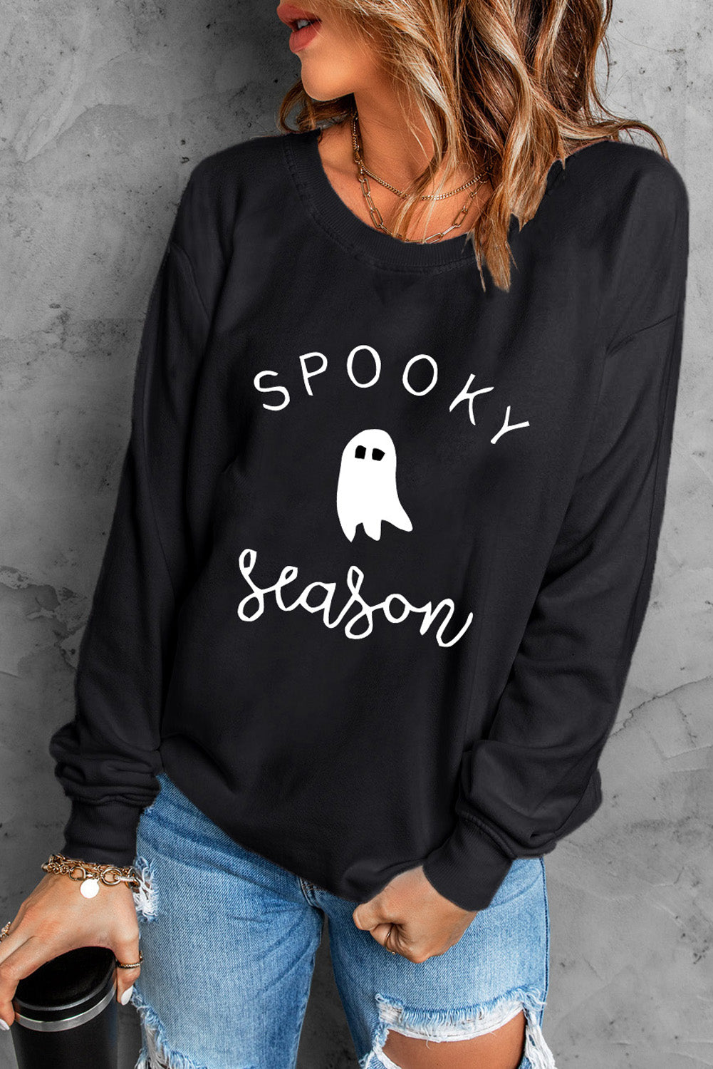 SPOOKY SEASON Graphic Sweatshirt - Black