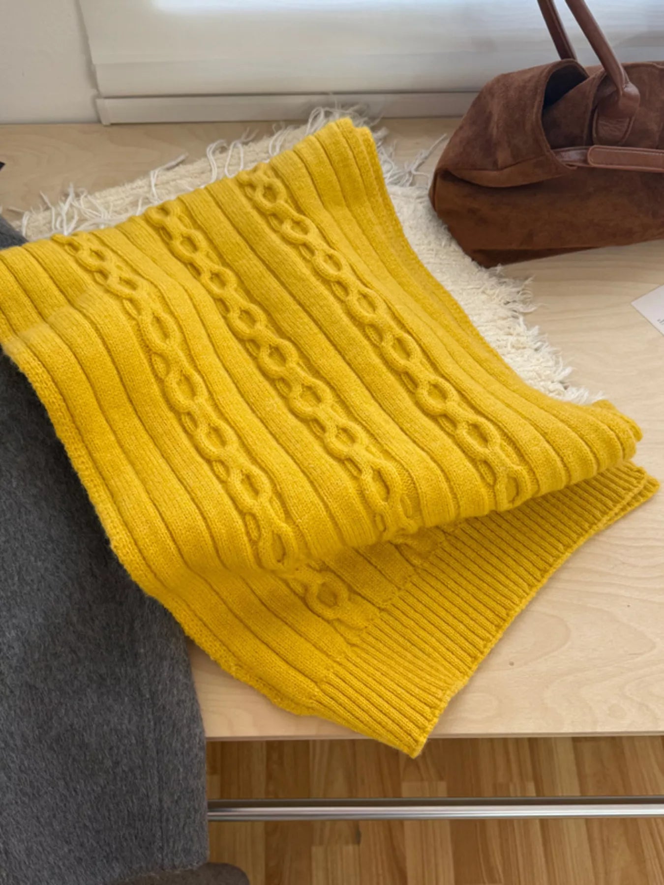 Textured Knit Winter Scarf -