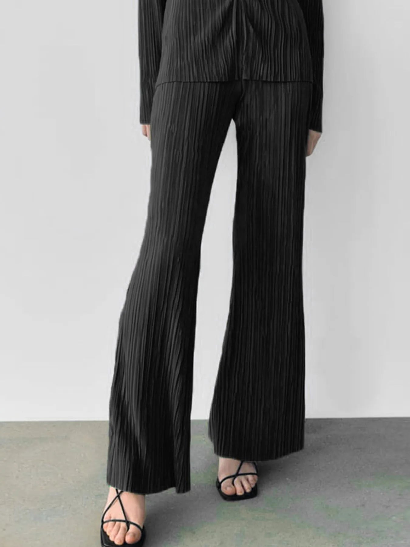 Texture Long Sleeve Top and Pants Lounge Set -