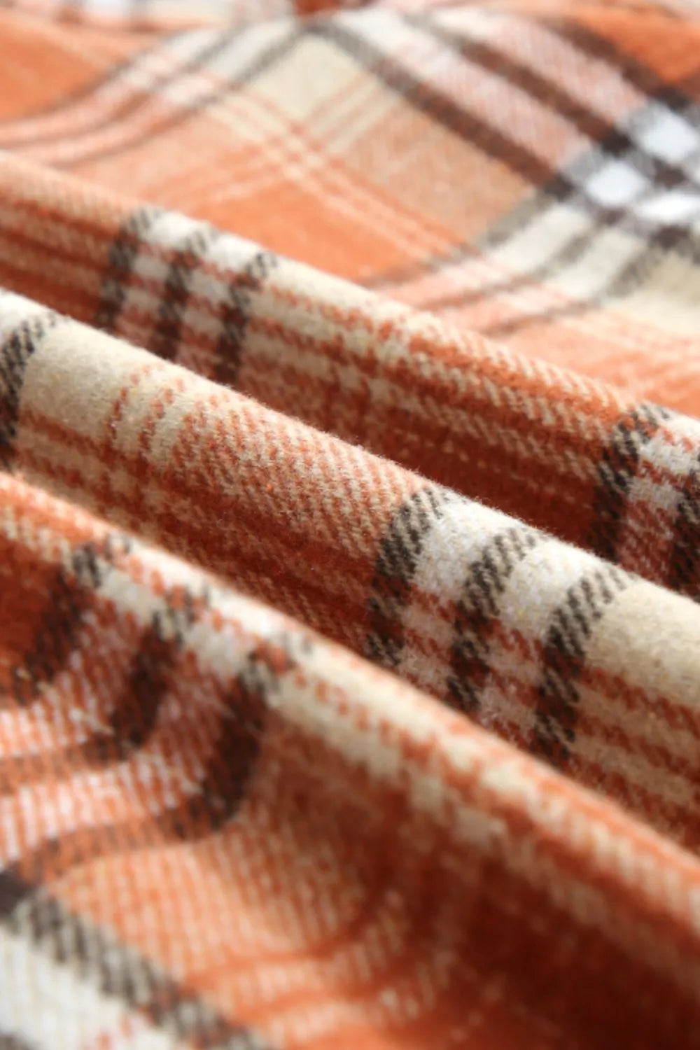 Plaid Button Up Long Sleeve Hooded Jacket -