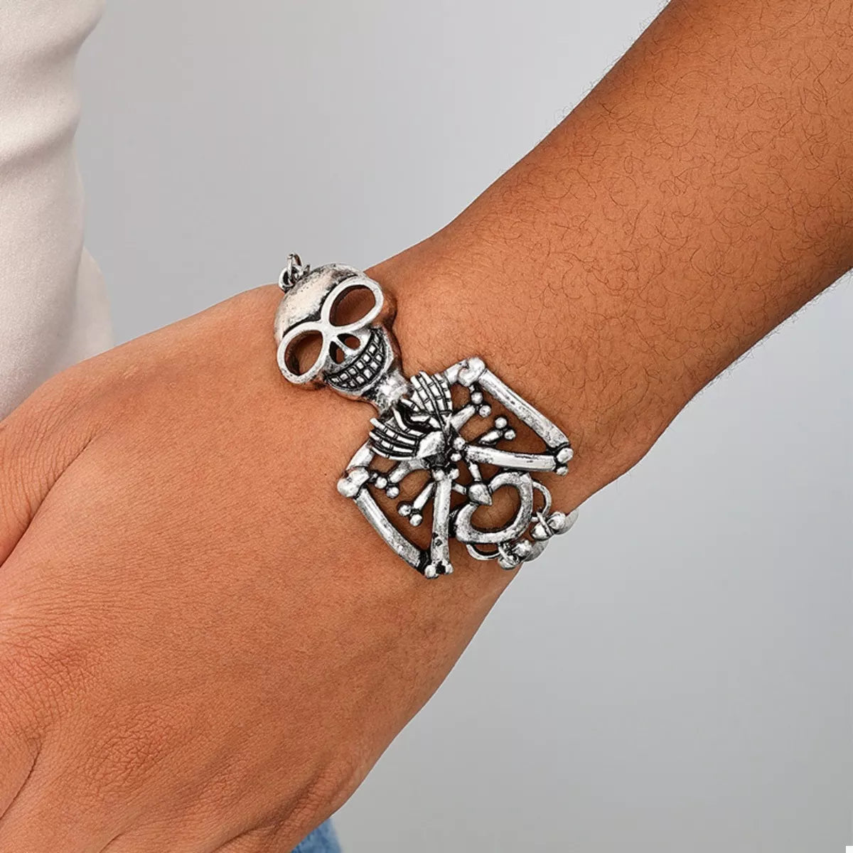 Skull Necklace and Bracelet Jewelry Set -