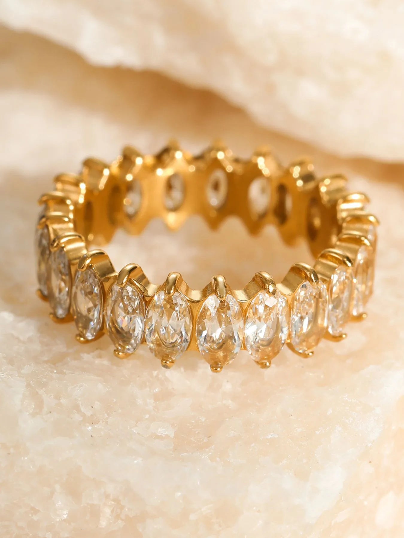 18K Gold-Plated Zircon Ring -