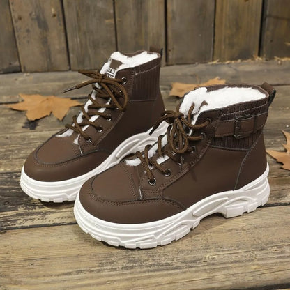 Plush Lining Lace Up Boots -