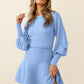 Round Neck Lantern Sleeve Sweater Dress | AdoreStarr