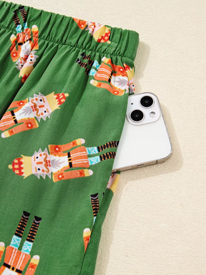 Nutcracker Button Up Top and Shorts Lounge Set -