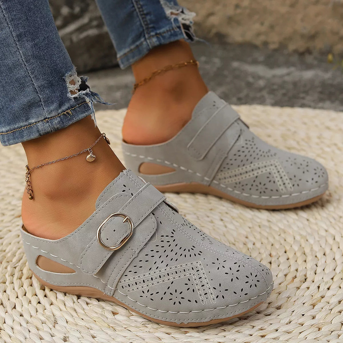 Casual Buckle Slip-Ons -