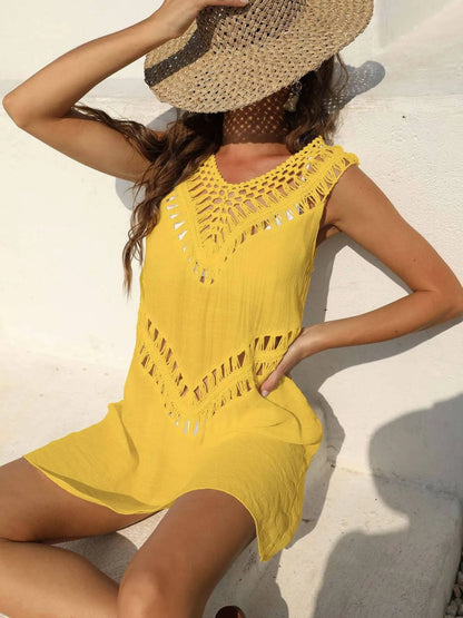 Crochet Detail Beach Cover Up Dress -