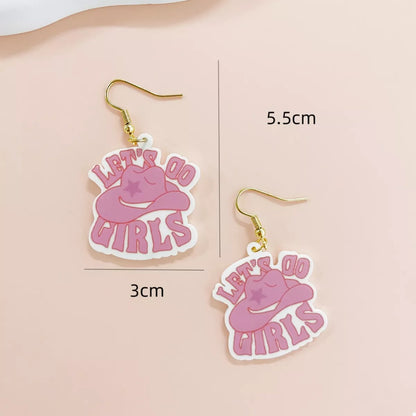 Cowgirl Hat Dangle Earrings -