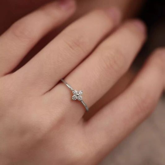Sterling Silver Four-Leaf Clover Ring -