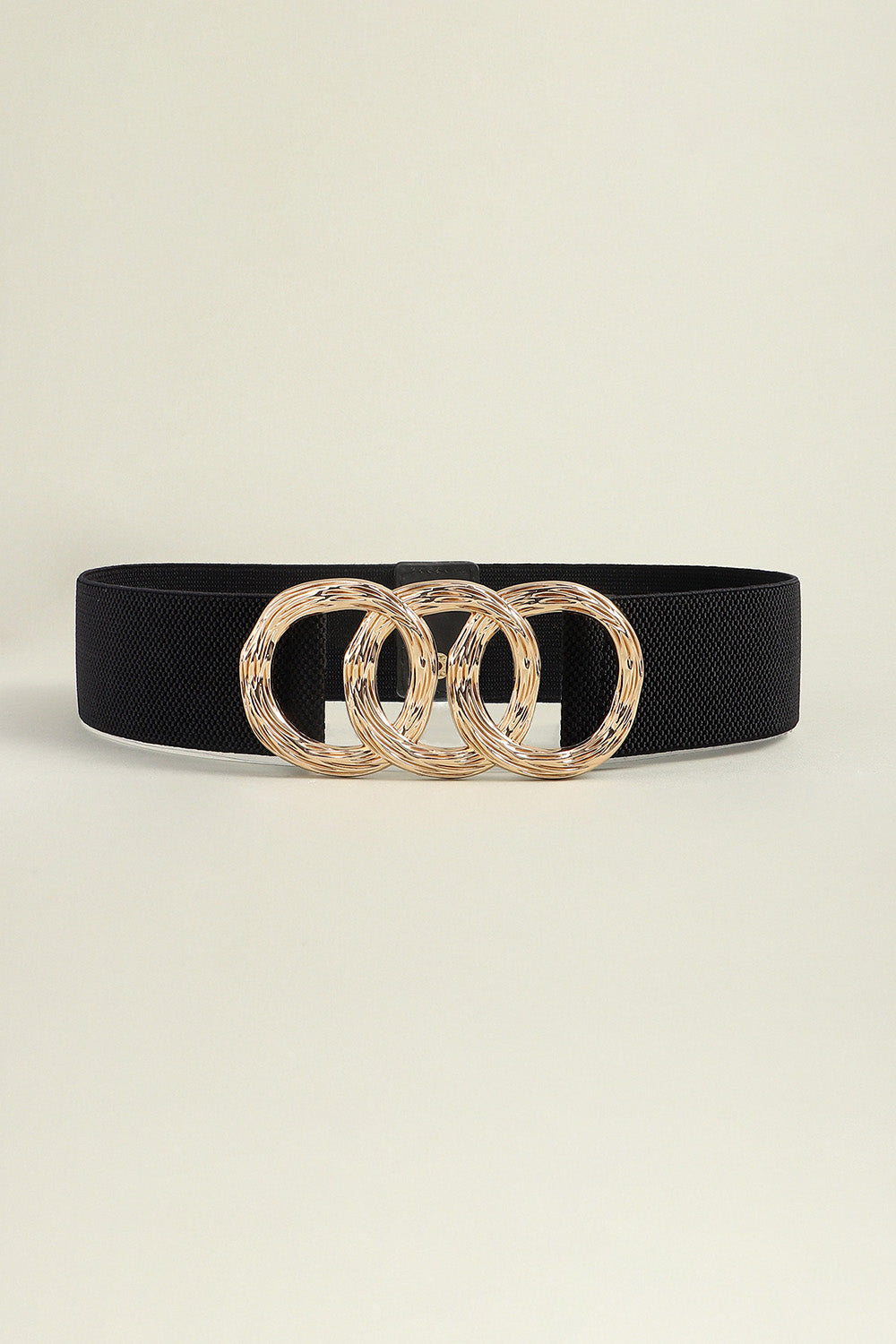 Buckle Elastic Wide Belt - Black One Size