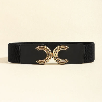 Double C Buckle Elastic Belt -