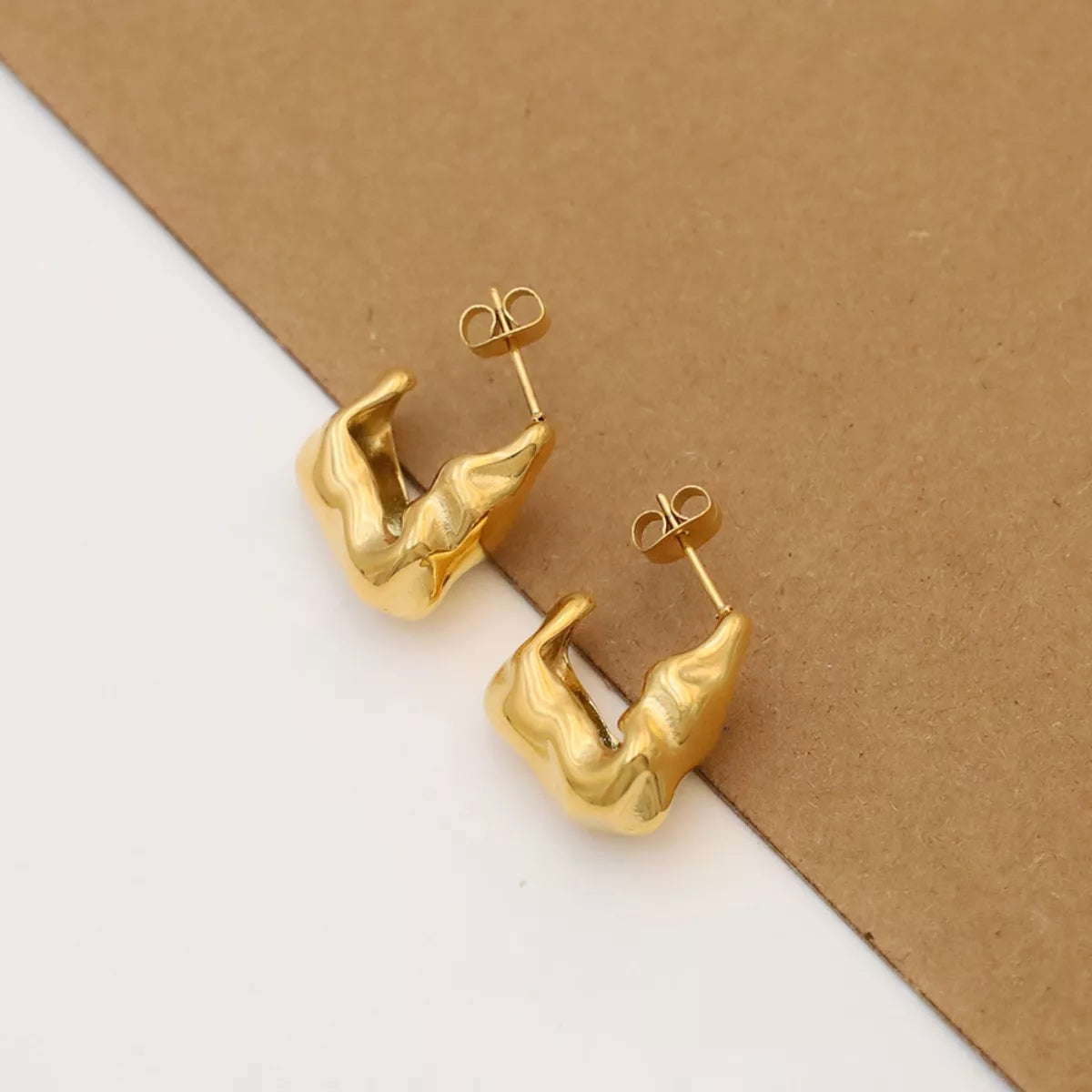 18K Gold-Plated Stud Earrings -
