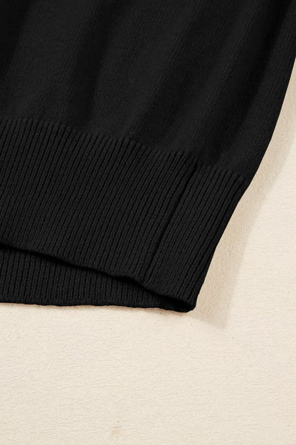 Round Neck Top and Skirt Sweater Set -