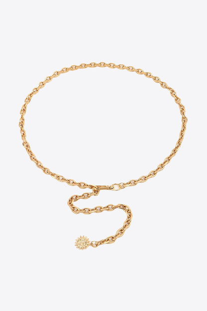 Sun Iron Chain Belt - Gold One Size