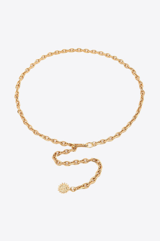 Sun Iron Chain Belt - Gold One Size