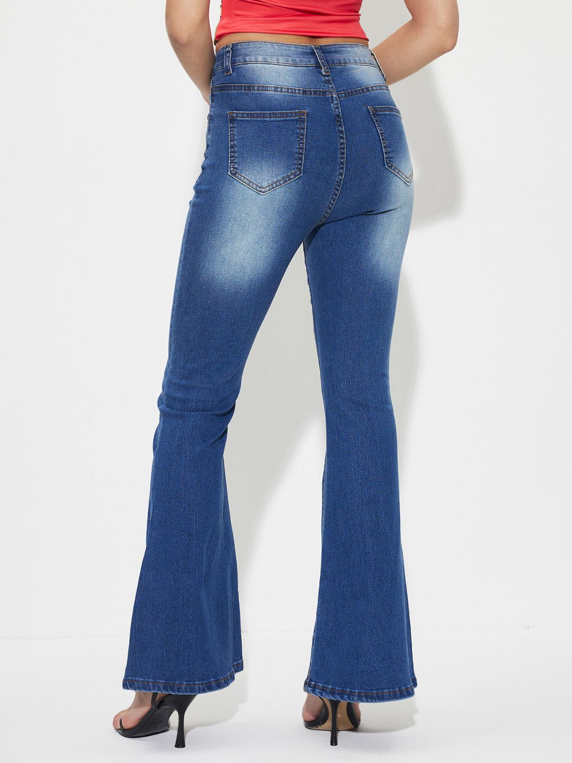 Mid-Rise Waist Bootcut Jeans - Medium