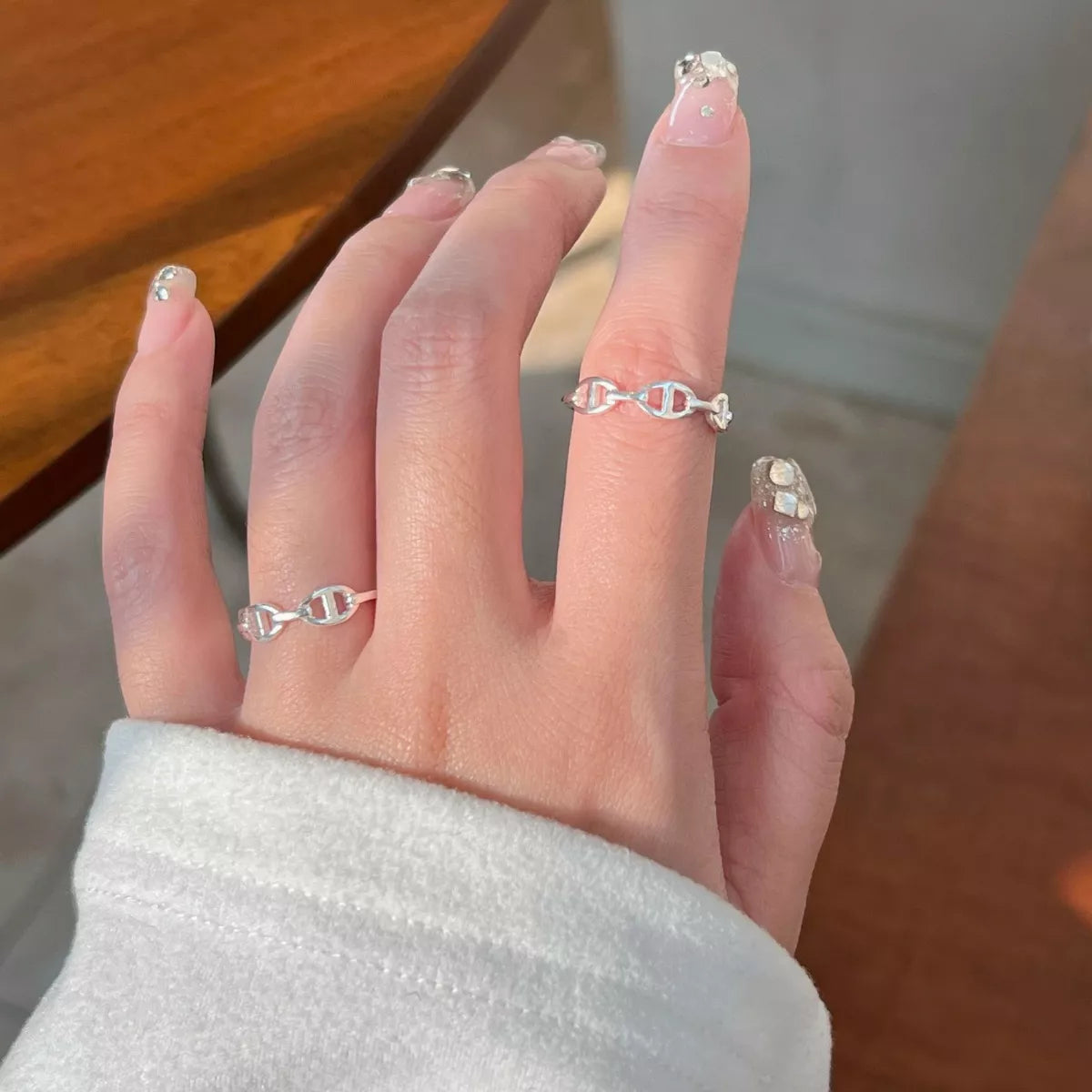 Sterling Silver Geometric Ring -