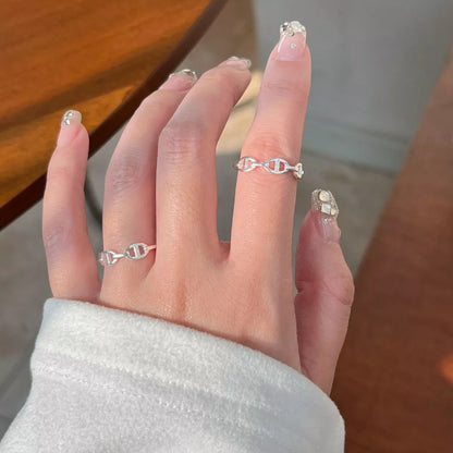Sterling Silver Geometric Ring -