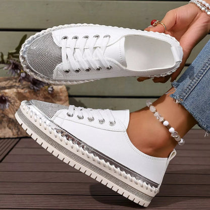 Round Toe Platform Sneakers -
