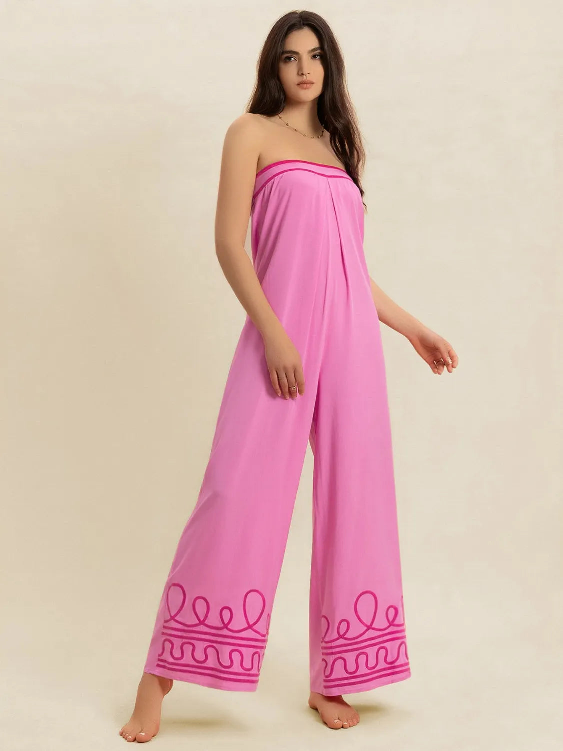 Wide Leg Tube Jumpsuit -