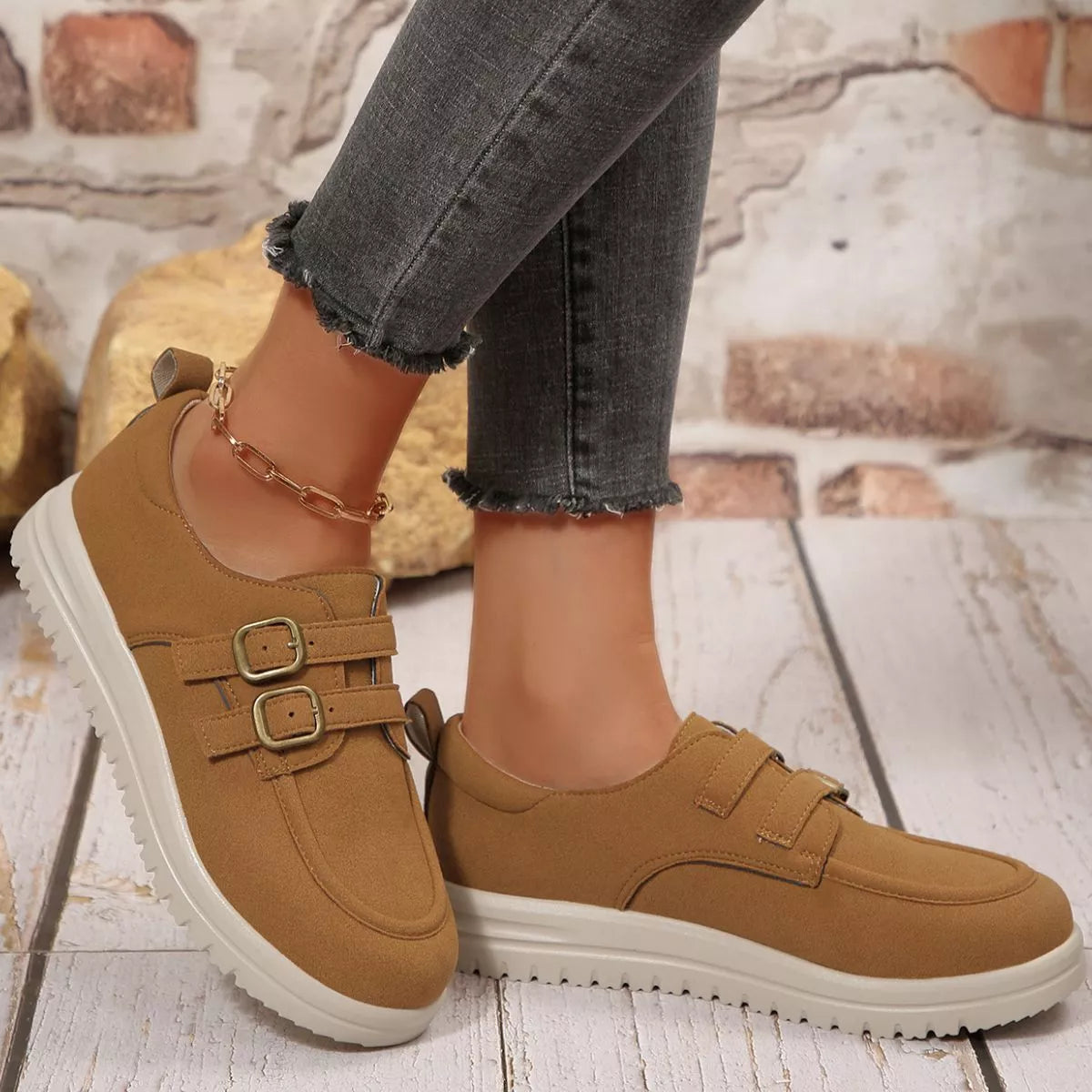 Buckle Accent Casual Loafers -