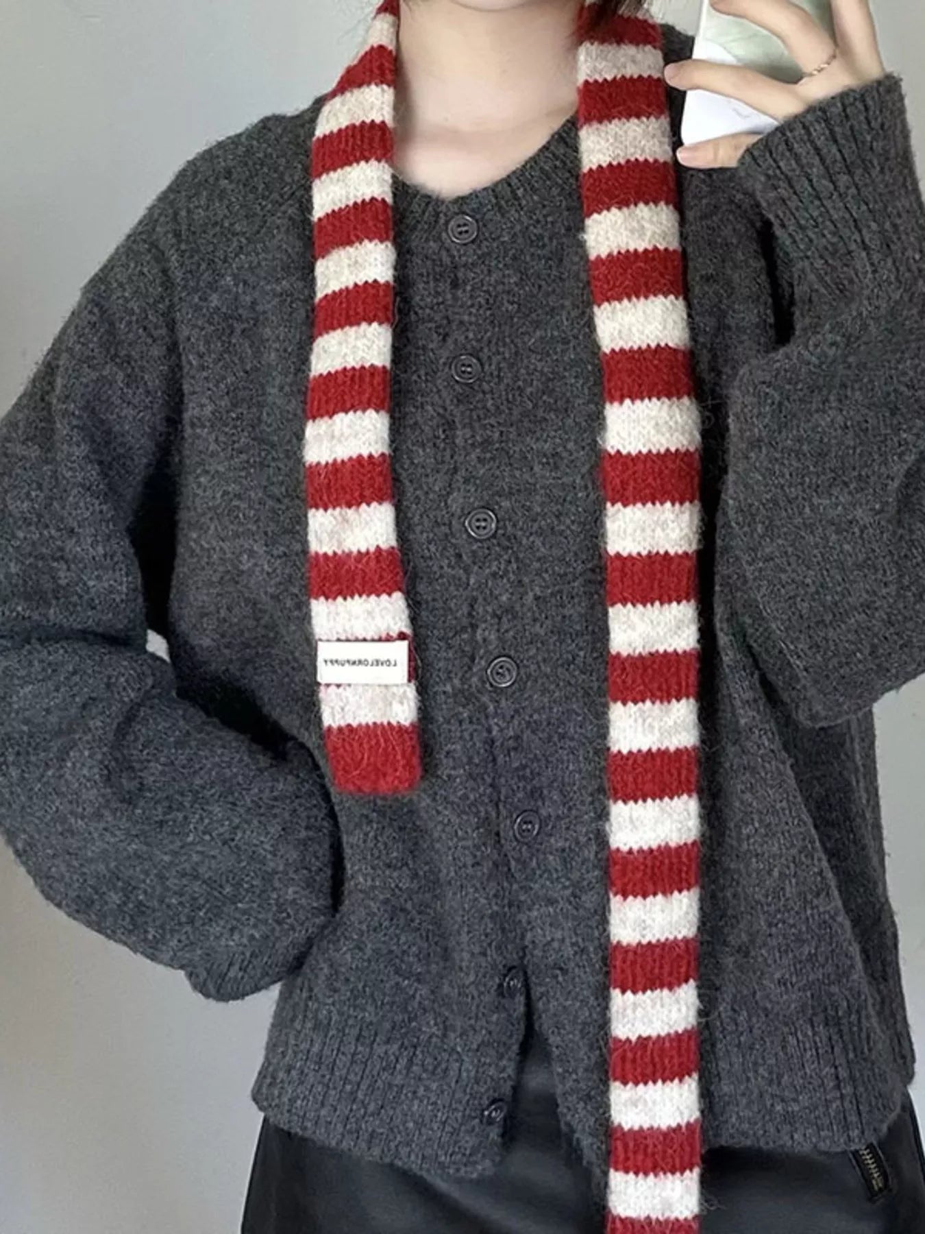 Striped Knitted Warm Scarf -