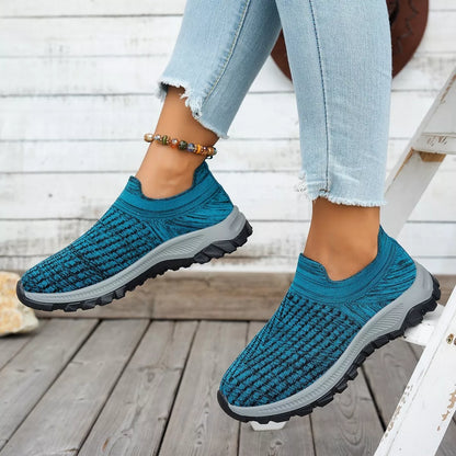 Round Toe Mesh Slip-Ons -