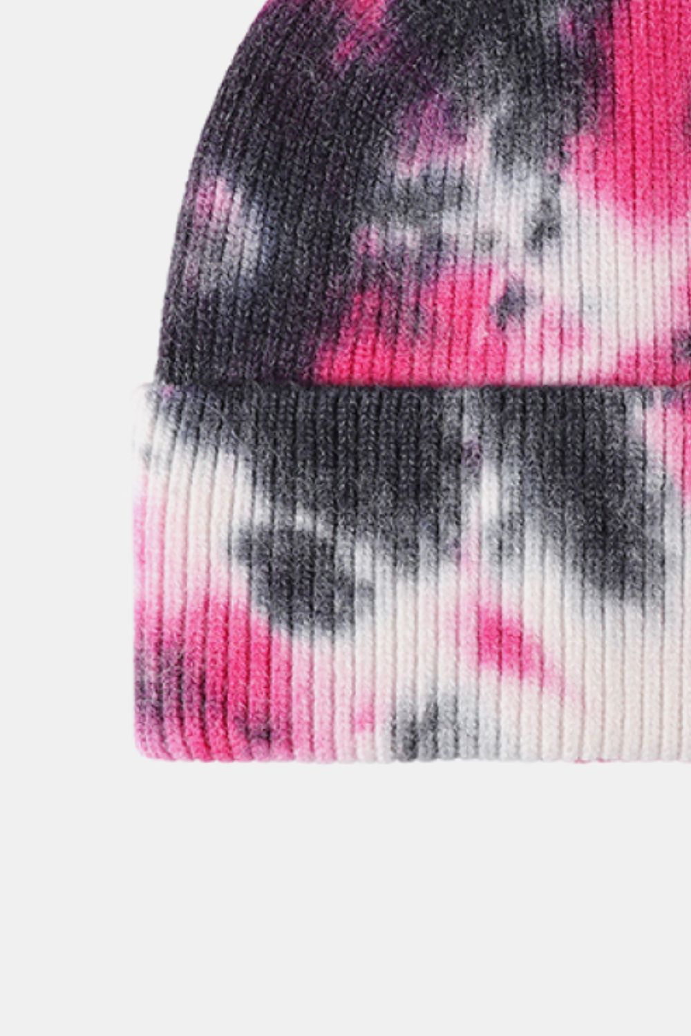 Tie-Dye Cuffed Rib-Knit Beanie Hat -