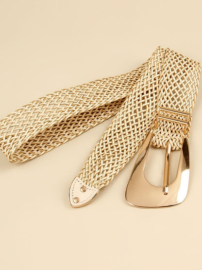 Irregular Buckle Braid Belt -