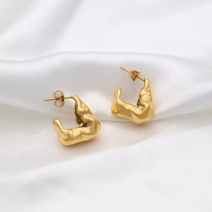 18K Gold-Plated Stud Earrings -