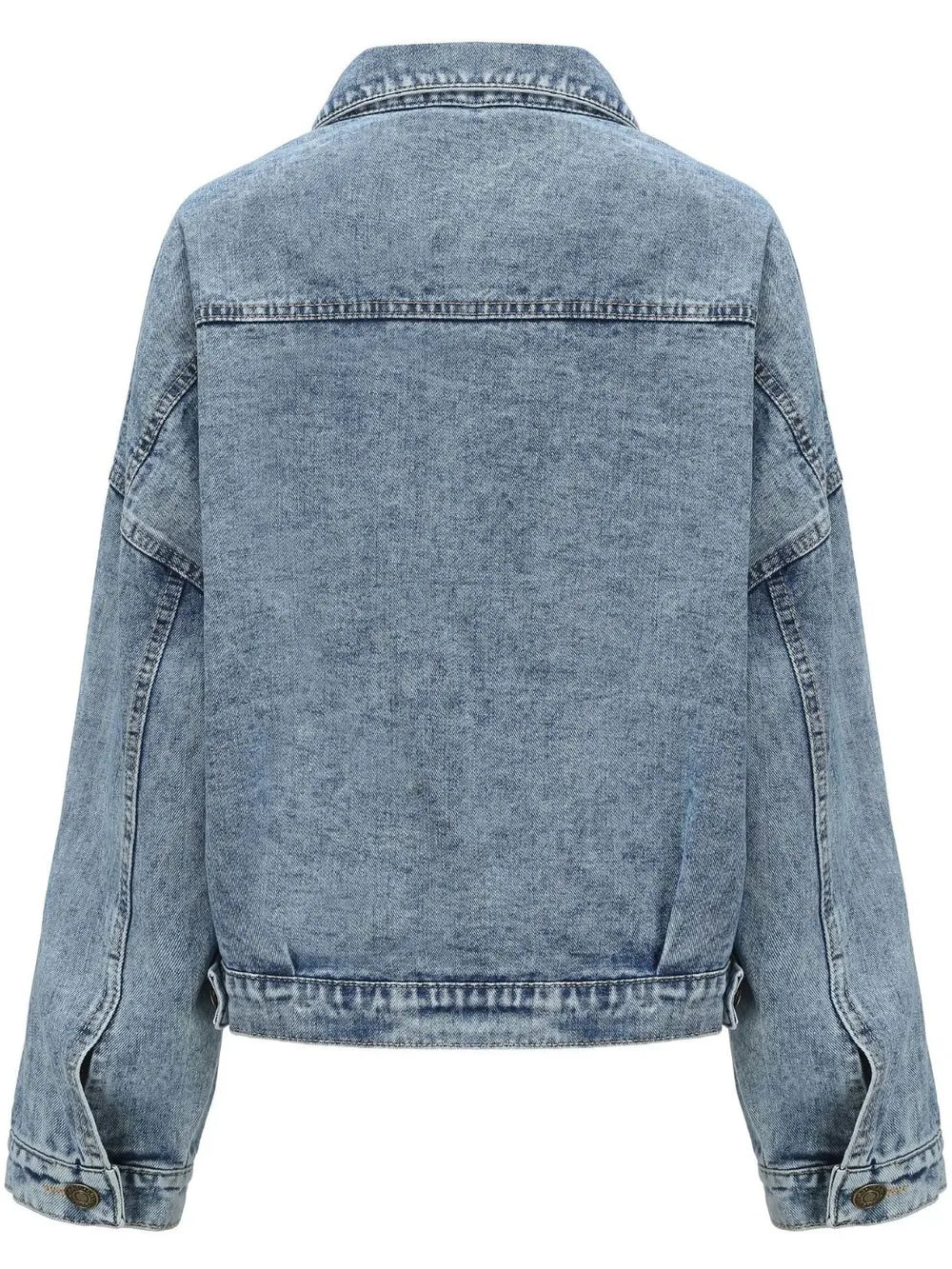 Button Down Drop Shoulder Denim Jacket -