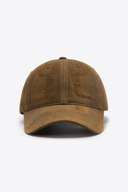 Distressed Adjustable Baseball Cap - Chestnut One Size
