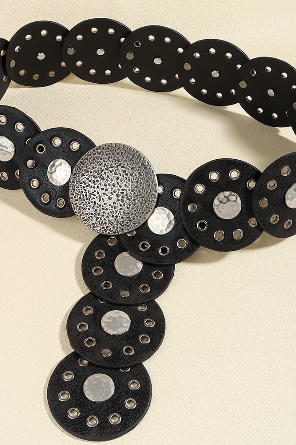 Round Shape PU Leather Belt -
