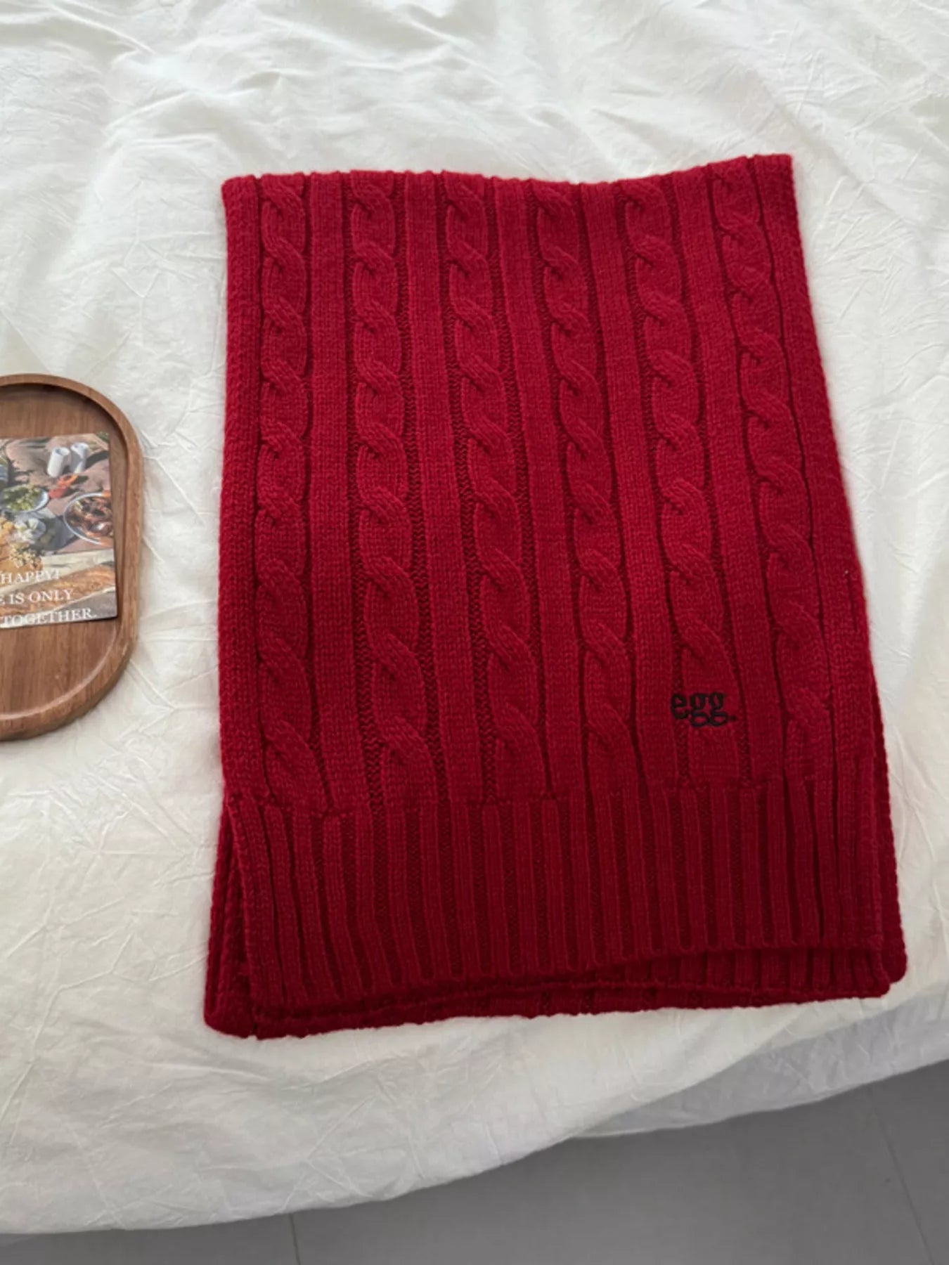 Ribbed Knitted Winter Scarf -