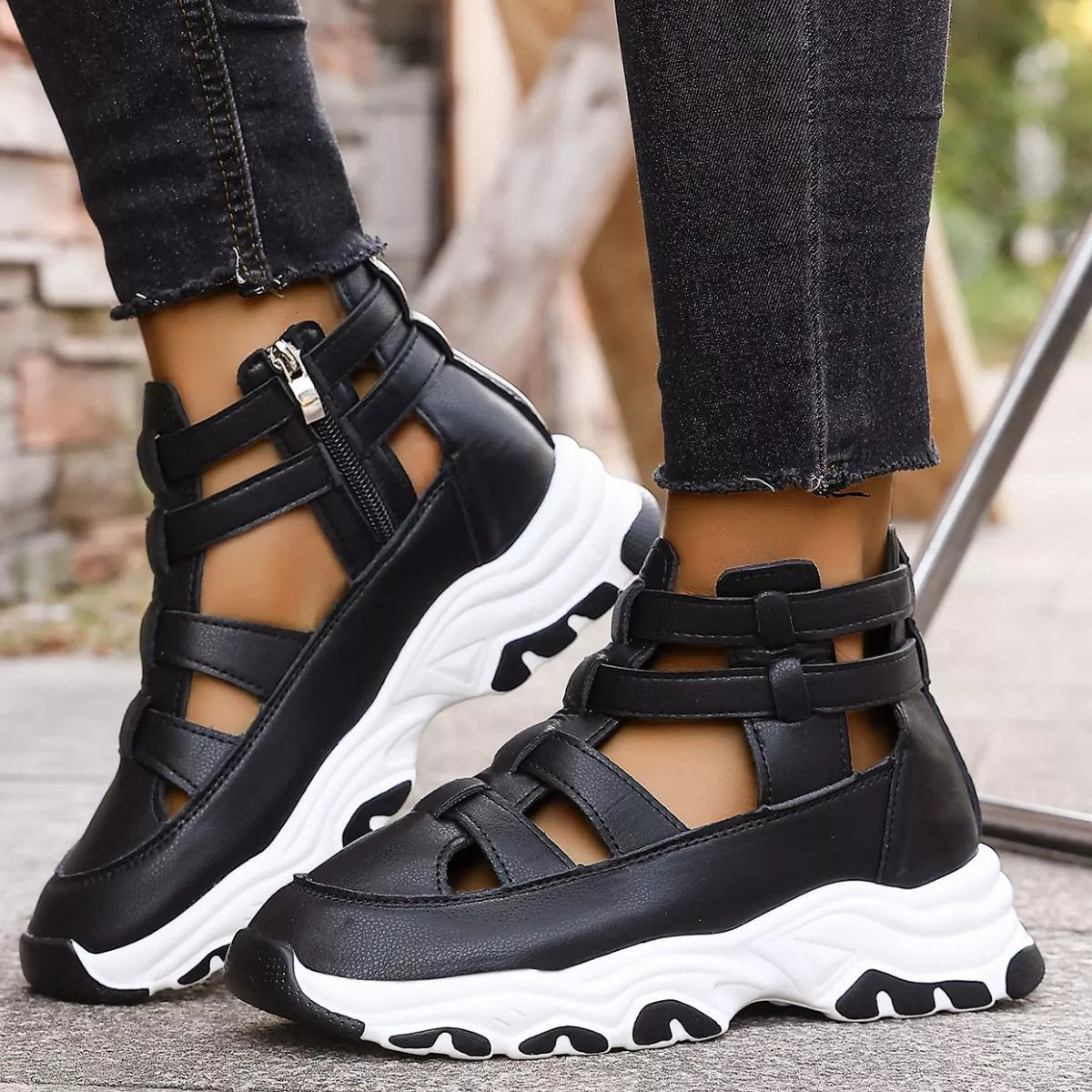 Cutout Platform Sneakers -