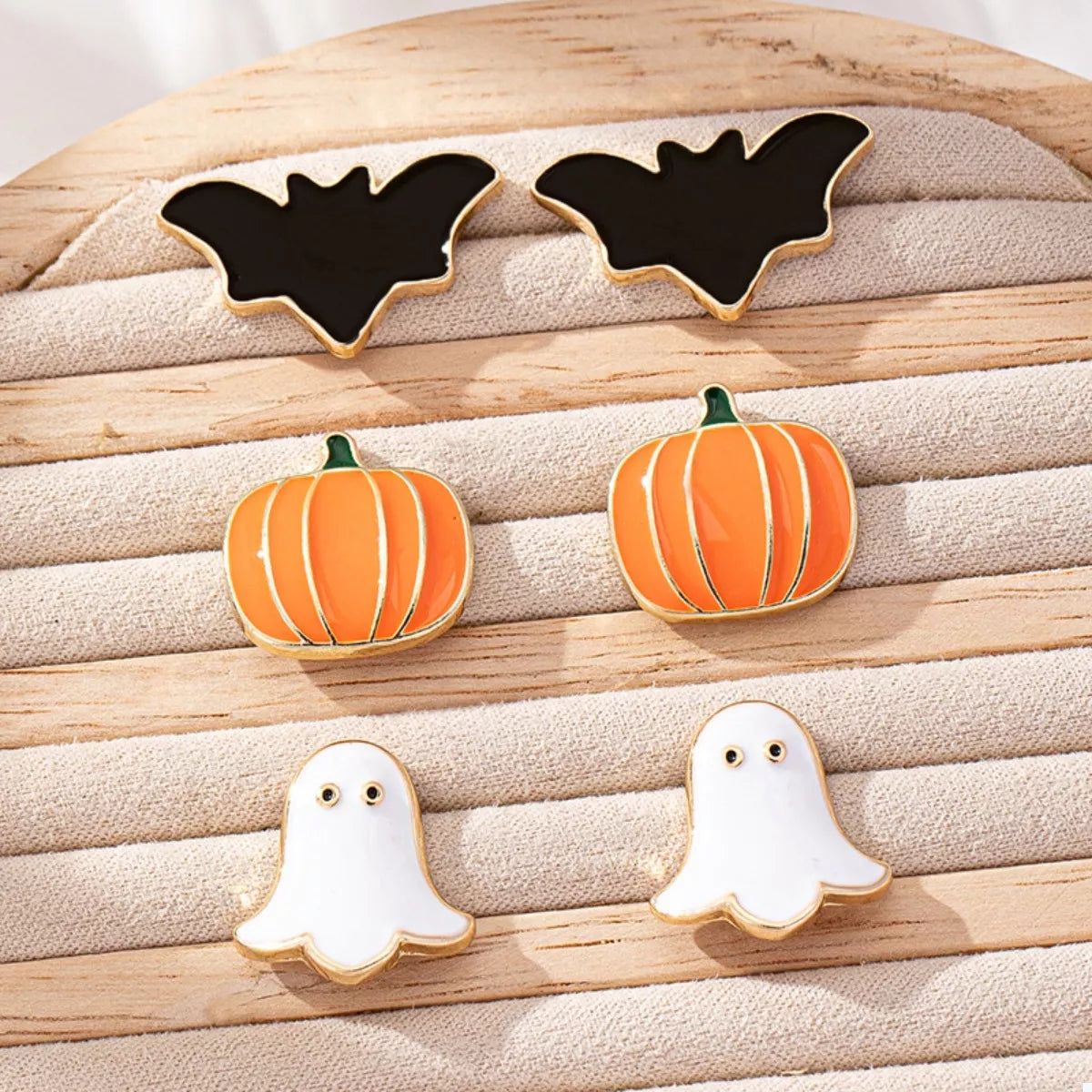 3-Pair Halloween Stud Earrings -