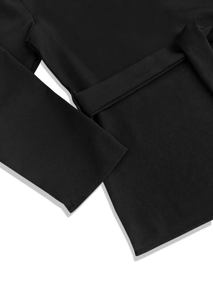 Tie-Waist Long Sleeve Top and Pants Set -