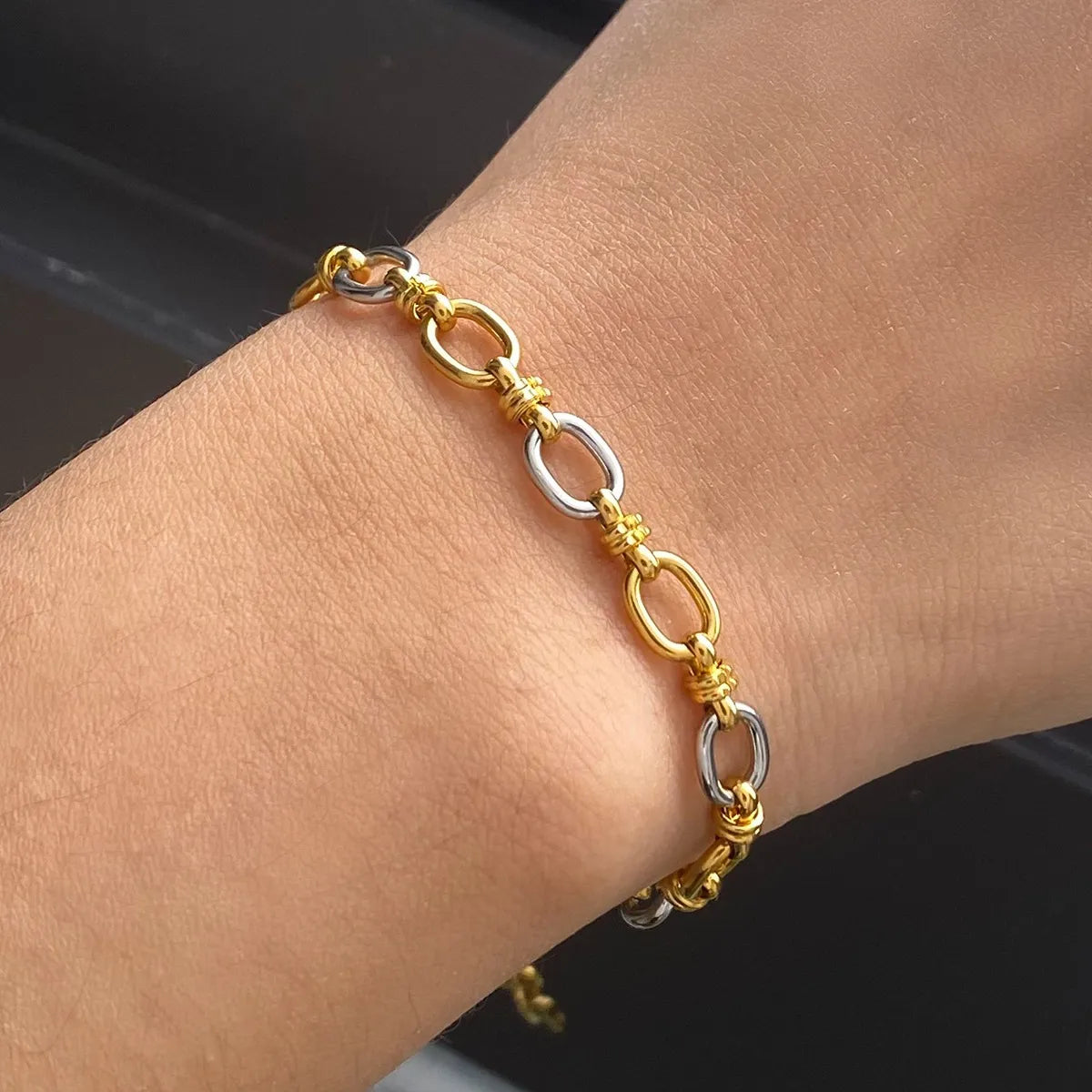 Two-Tone Chain Link Jewelry Set -