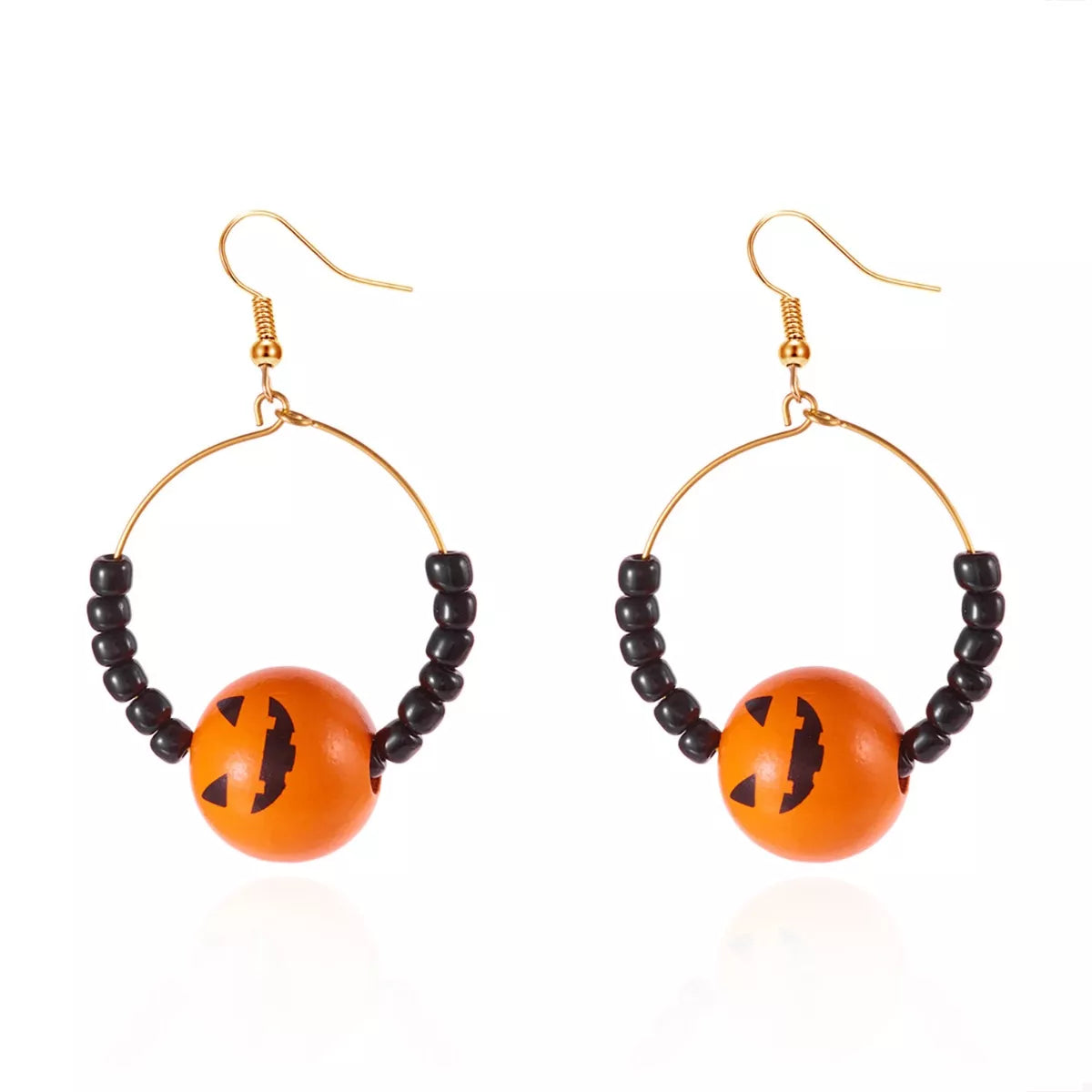 18K Gold-Plated Halloween Bead Earrings -