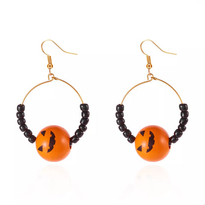 18K Gold-Plated Halloween Bead Earrings -