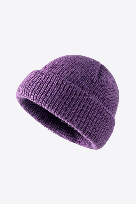 Calling For Winter Rib-Knit Beanie - Purple One Size