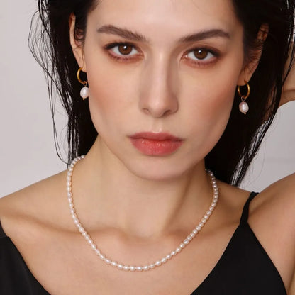 Pearl Necklace, Bracelet and Earrings 4-Piece Jewelry Set -