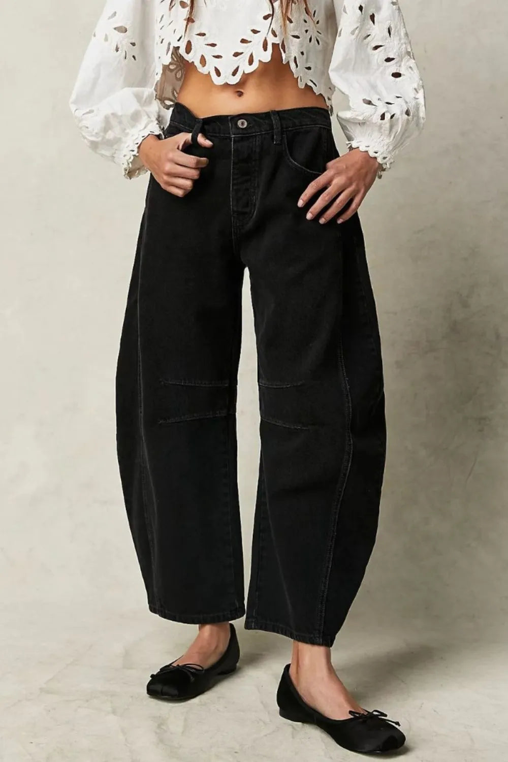 Wide Leg Jeans - Black