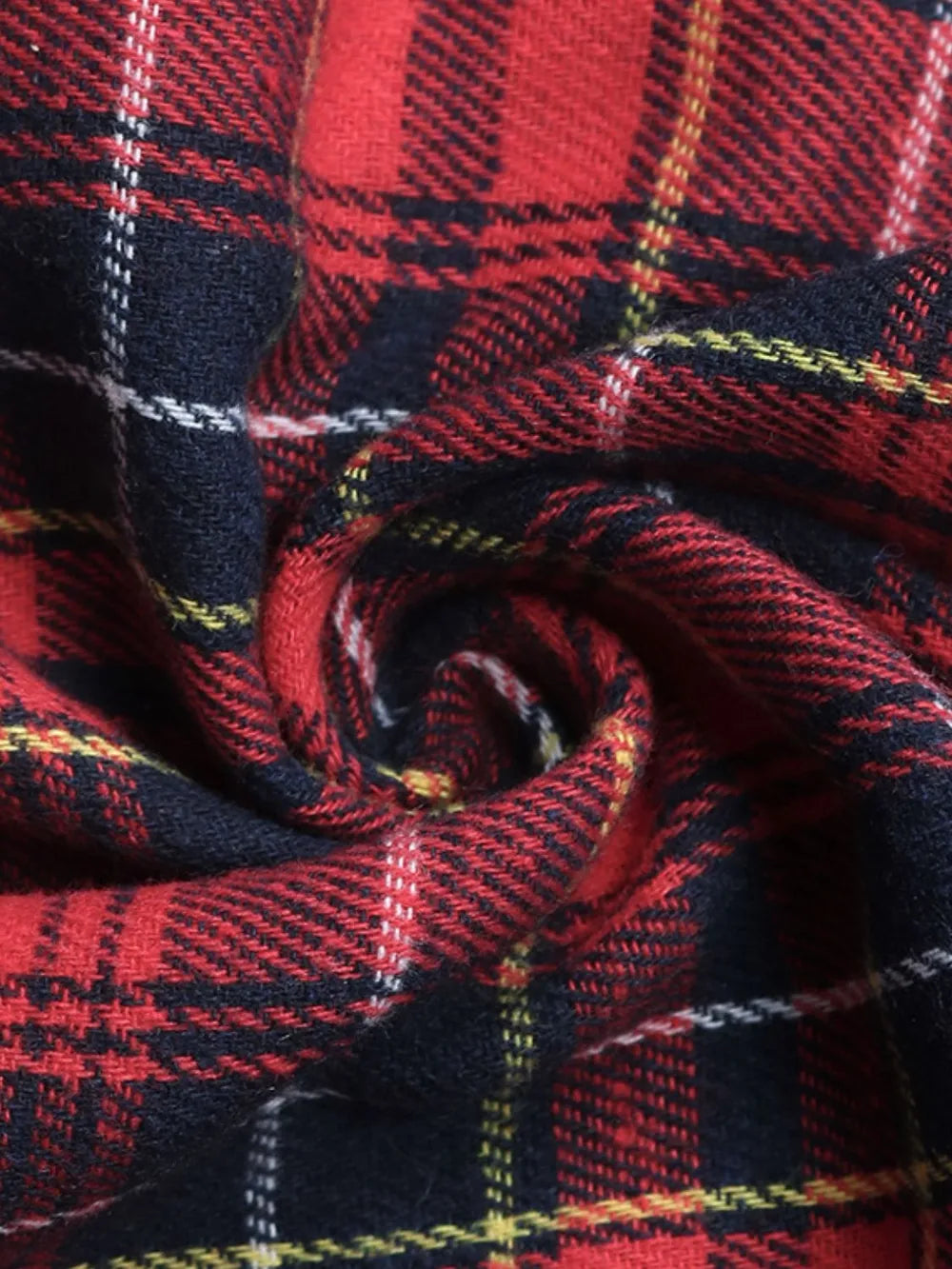Plaid Button Up Long Sleeve Shirt - Deep Red